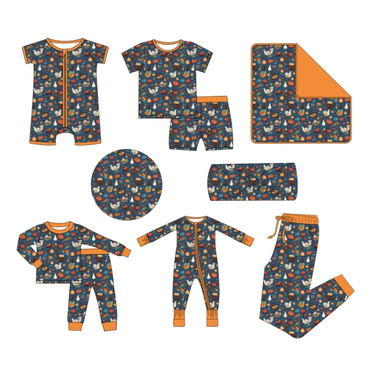 Organic-Bamboo-Spandex-Onesie-Rompers-for-Baby-Infants-Pattern-Toddler-Sleepwear-Pajamas-Zipper-ODM-Clothing-Supply