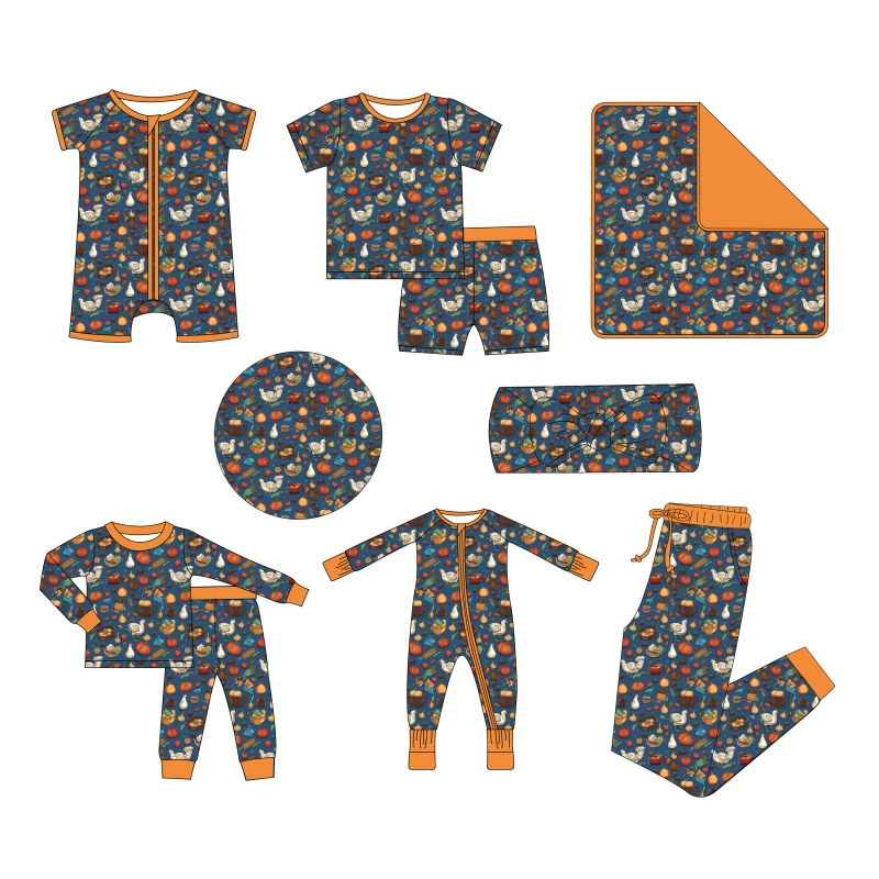 Organic Bamboo Spandex Onesie Rompers for Baby Infants Pattern Toddler Sleepwear Pajamas Zipper ODM Clothing Supply