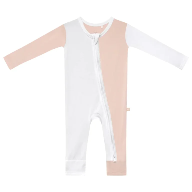 Organic-Certified-Bamboo-Jumpsuit-Pink-Customizable-Baby-Footie-Zipper-Pajamas-for-Newborn-Infant-Toddler-Convertible-Sleepwear