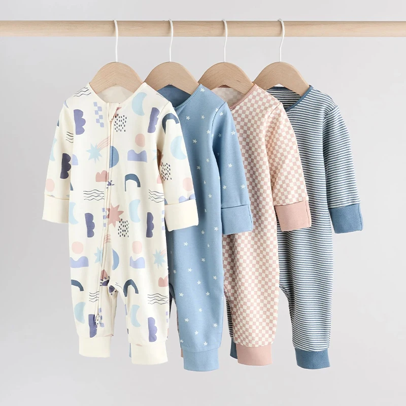 Organic Cotton Baby Pajamas Baby Romper Sustainable Sleep Wear for Baby Clothes Custom Print Newborn Sleepsuit Infant Jumpsuit