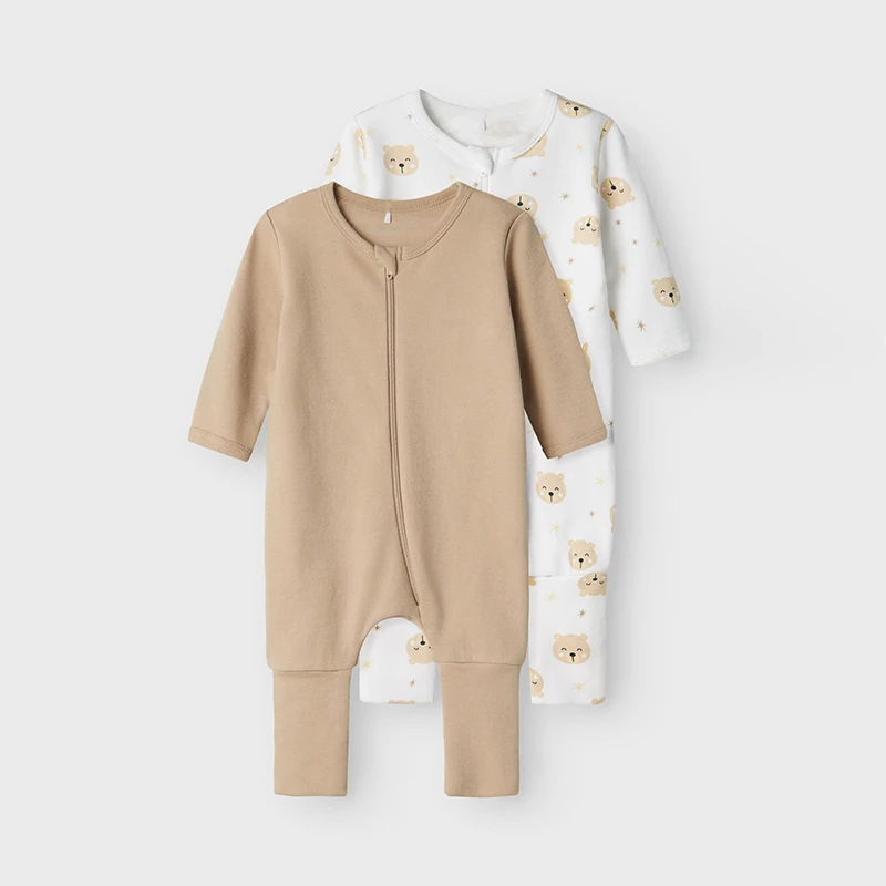 Organic Cotton Baby Romper Newborn Sleep Suit Custom Baby Onesie Eco Friendly Sleep Wear For Baby Clothes Infant Pajamas