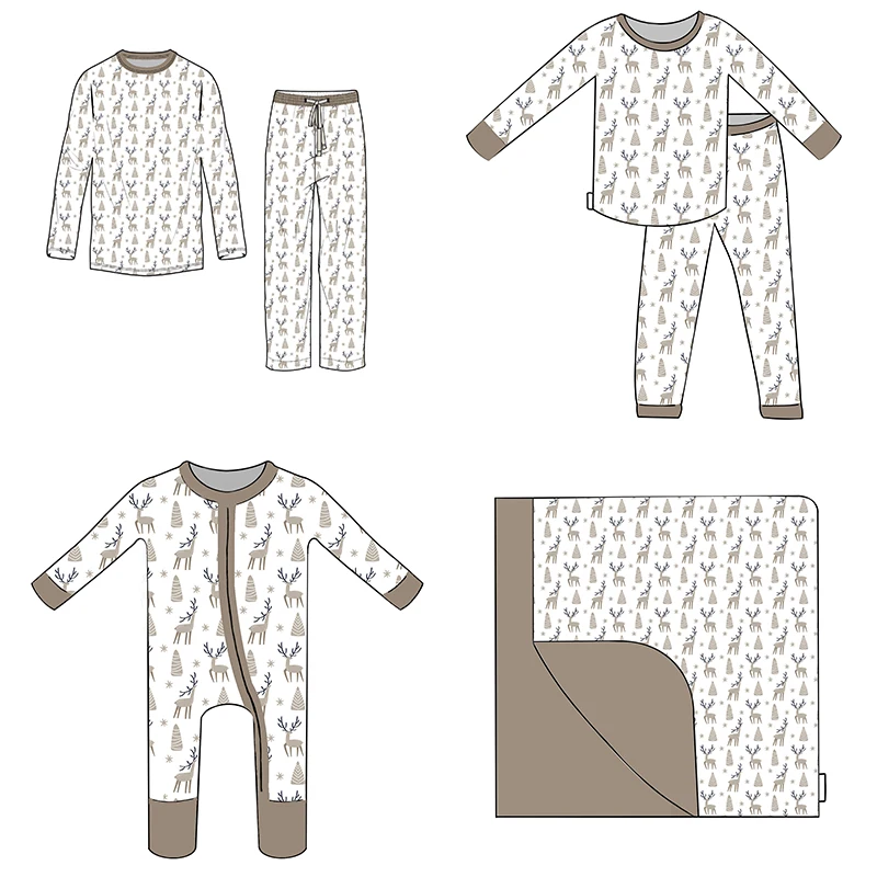 Organic Cotton Family Dog Pyjamas Christmas Matching Family Pajamas Bamboo Christmas Pijamas for Family
