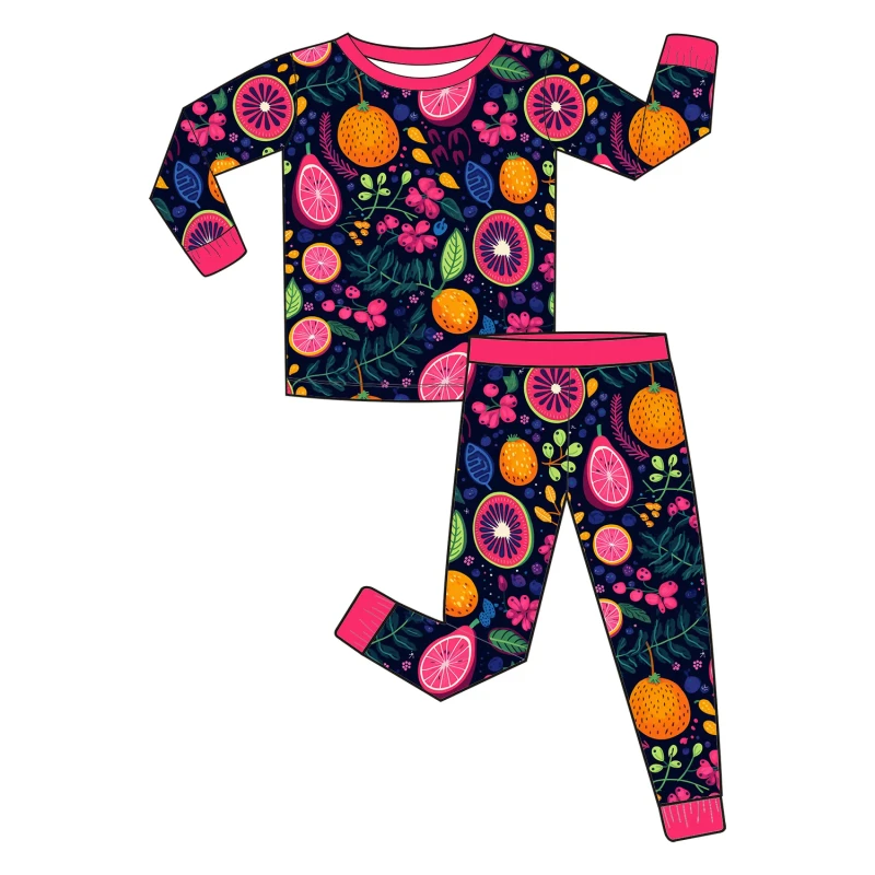 Organic Cotton Kids Pajamas Night Clothes Lounge Wear Custom Toddler Girls Sleepwear Set Children's Fleece PJS Pyjamas