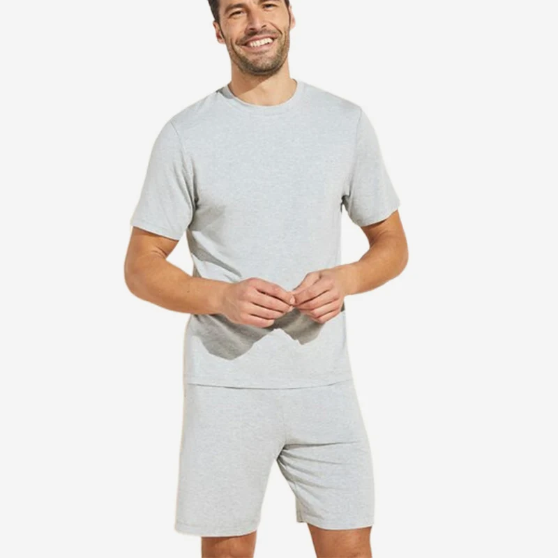 Organic Cotton Stretchy Short Men's Nightwear Pajamas Set