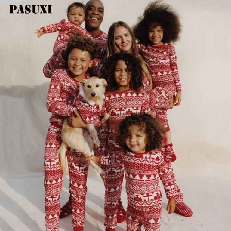 PASUXI-Family-Christmas-Pajamas-Set-Fashion-Print-Father-Mother-Kids-Dog-Family-Matching-Clothes-Outfits-Family-Sleepwear