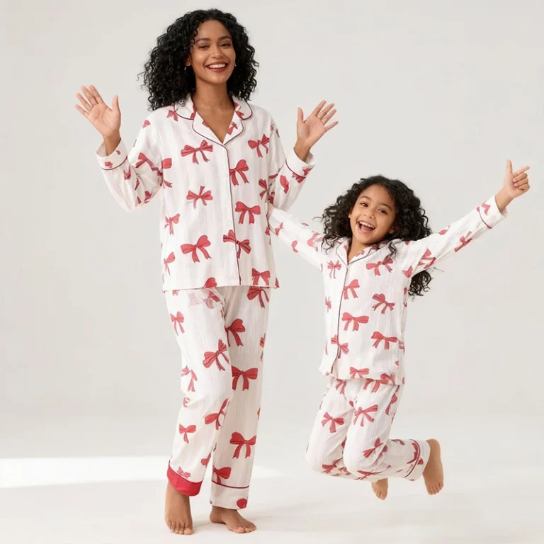Pajama-Sets-Couples-Families-Kids-Women-Soft-Matching-Pajamas-Bamboo-Family-Sleepwear