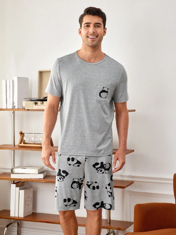 Pajamas Set Loose Fit Home Panda Sleepwear Ultra-Comfortable Sleepwear Soft