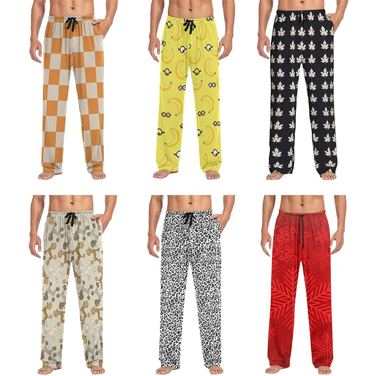 Pajamas USA With Pockets Elastic Waist Soft Breathable Anti Wrinkle Loungewear for Winter Luxurious Men's Pajamas