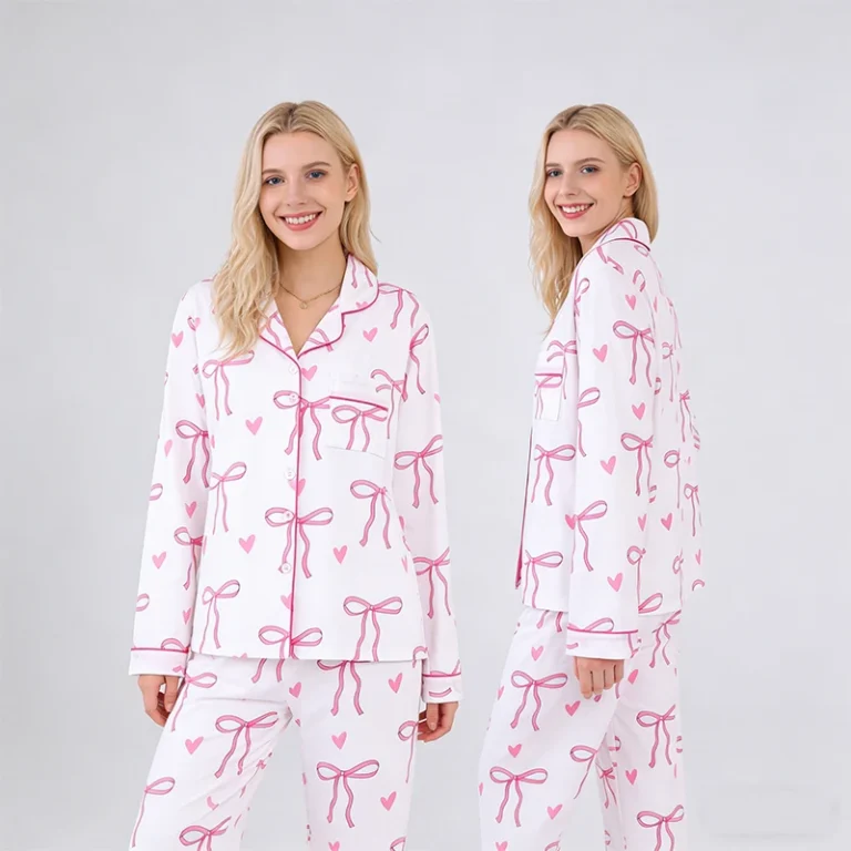 Pajamas-Women-Logo-Sleepwear-Cotton-Modal-Bamboo-Womens-Soft-Pajamas-Two-Pieces-Pj-Sets-Women-Lounge-Wear-Family-Sleepwear-Set