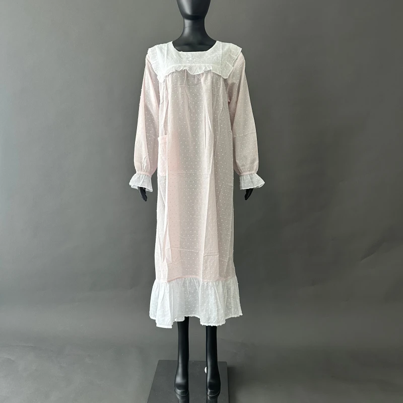 Pink Cotton Embroidered Nightdress