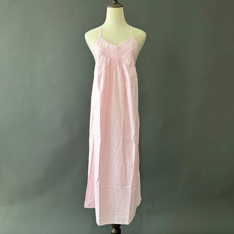 Pink Cotton Strap Nightdress