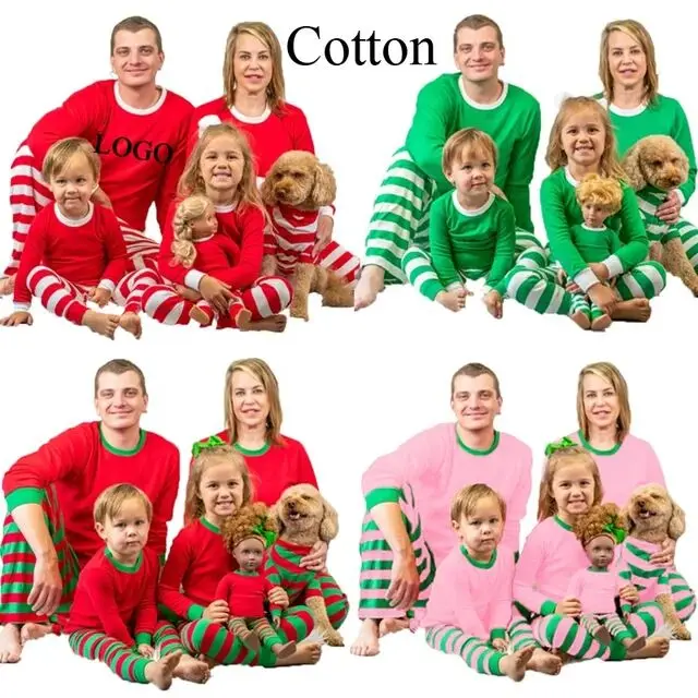 Pjs-Christmas-Pyjamas-Sets-Custom-Print-Cotton-Kids-Baby-Adult-Matching-Family-Christmas-Pajamas