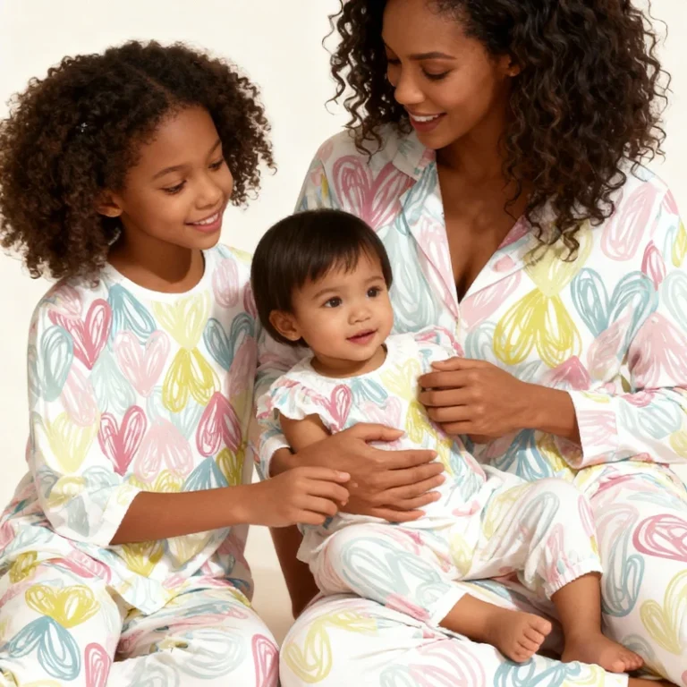 Plaid-Parent-Child-Customizable-Family-Pajamas-Matching-Outfits-for-Mother-Daughter-Baby-Girls