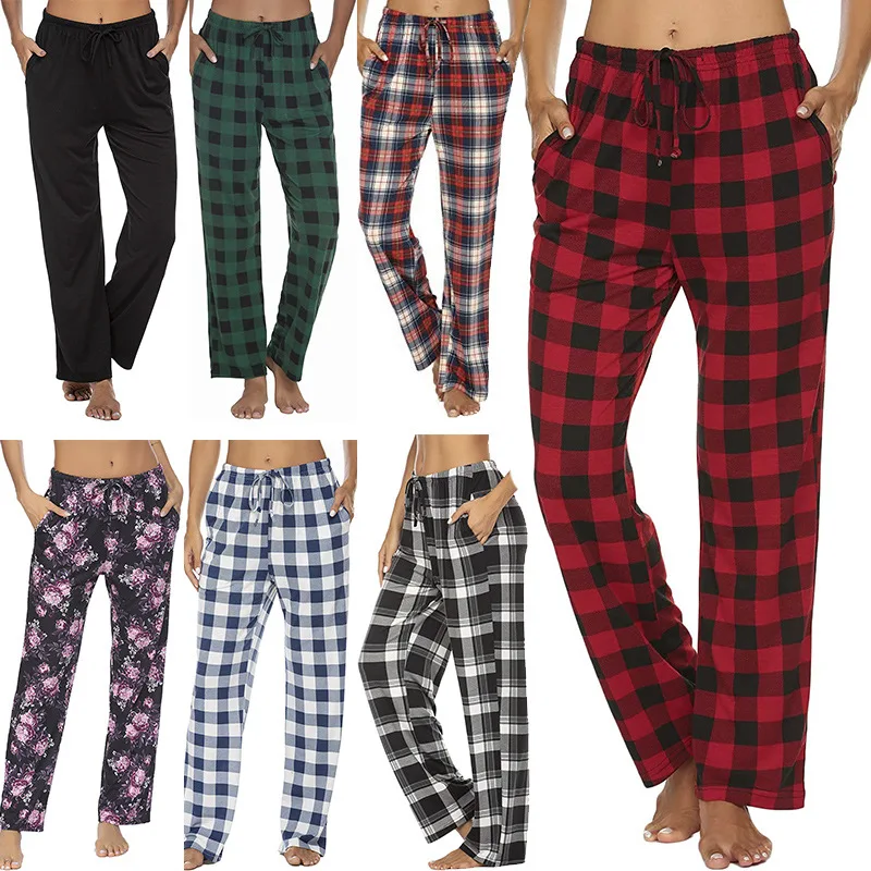Plus Size Men's Pyjamas Home Wear Wide Leg Christmas Pajamas Bottoms Cotton Flannel Men's Pajamas Pants With Drawstrings