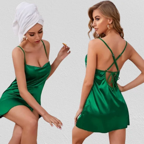 Plus Size Nightwear Classic Spaghetti Strap Nightdress Women's Sleepwear