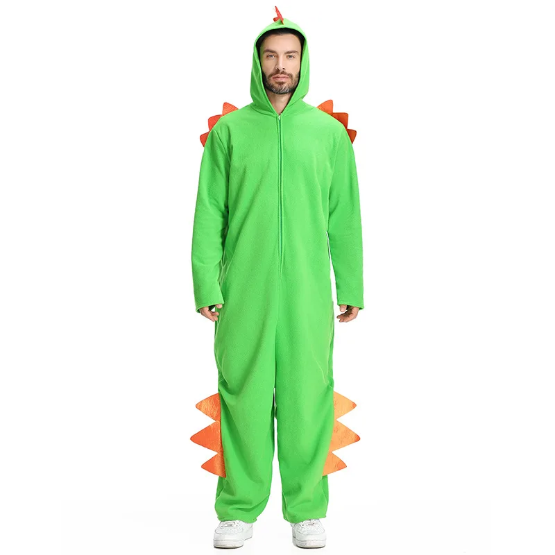 Polar Fleece Chinese Dragon Cartoon Animal One-piece Pajamas for Men and Women Cute Animal Onesies