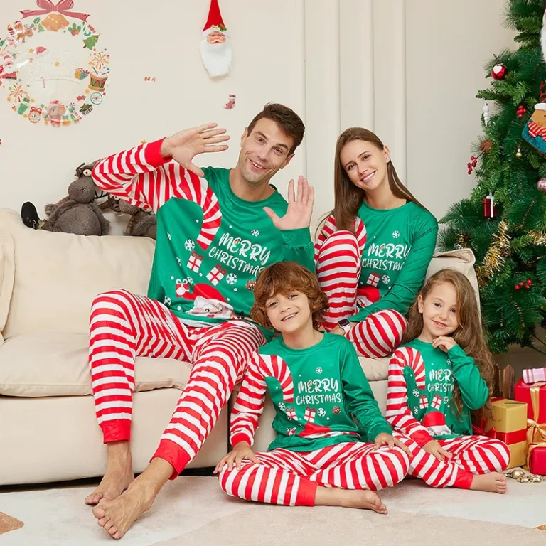 Popular-Printed-Sublimation-Xmas-Winter-Warm-Soft-Pants-Pyjamas-Blank-Cotton-Pajamas-Set-Matching-Christmas-Pajamas-for-Family