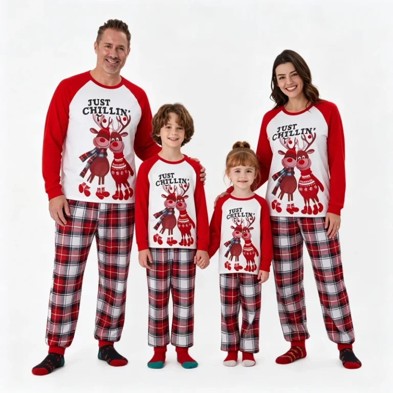 Premium-Christmas-Pajamas-Manufacturer-Long-Sleeve-Family-Christmas-Pajama-Deer-Print-for-Baby-Papa-Mum-Boy