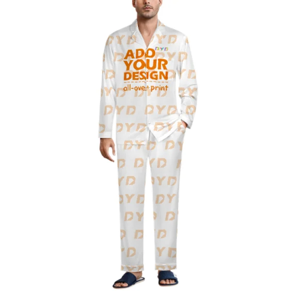 Print on Demand Pajamas Set Spring and Autumn Long Sleeve Home Clothes Large Men's Pajamas Casual Night Suit