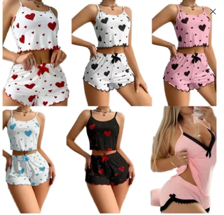 Printed-Soft-Two-Piece-Camisole-Top-and-Shorts-Pajamas-for-Women-Set-Womens-Sleepwear