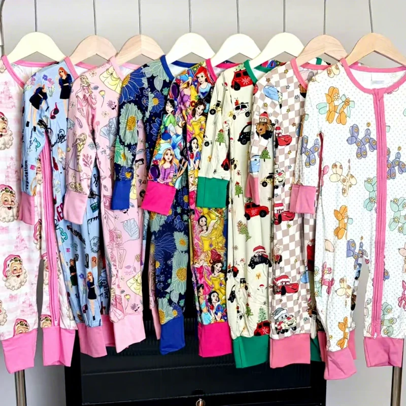 RTS Colorful Mysterious Box Bamboo Pajamas Kids Girls and Boys Soft Toddler Girls Clothing Sets