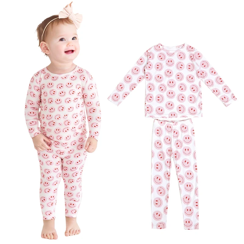 Reliable Quality Factory Manufacturer Toddler Clothing Sets Crew Neck Baby Bamboo Pajamas Breathable Baby Clothing Sets