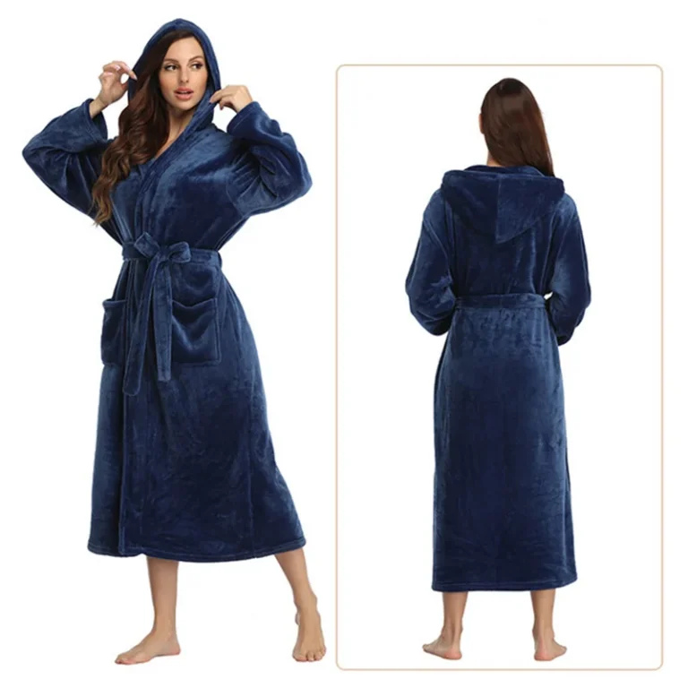 Robe-Sleepwear-Microfiber-Feather-Yarn-Bathrobes-Womens-Flannel-Solid-Robe-Ladies-Pajamas-Womens-Robe