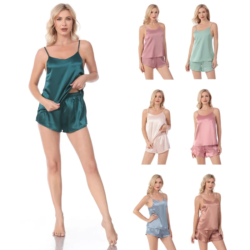 Sexy Cami Pajamas Set Women Camisole Set Logo Custom
