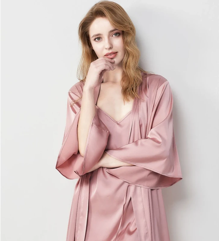 Sexy Girls Nightdress With Halter for Women Spring and Summer Two Piece Nightgown Suit Long Style Nightgown