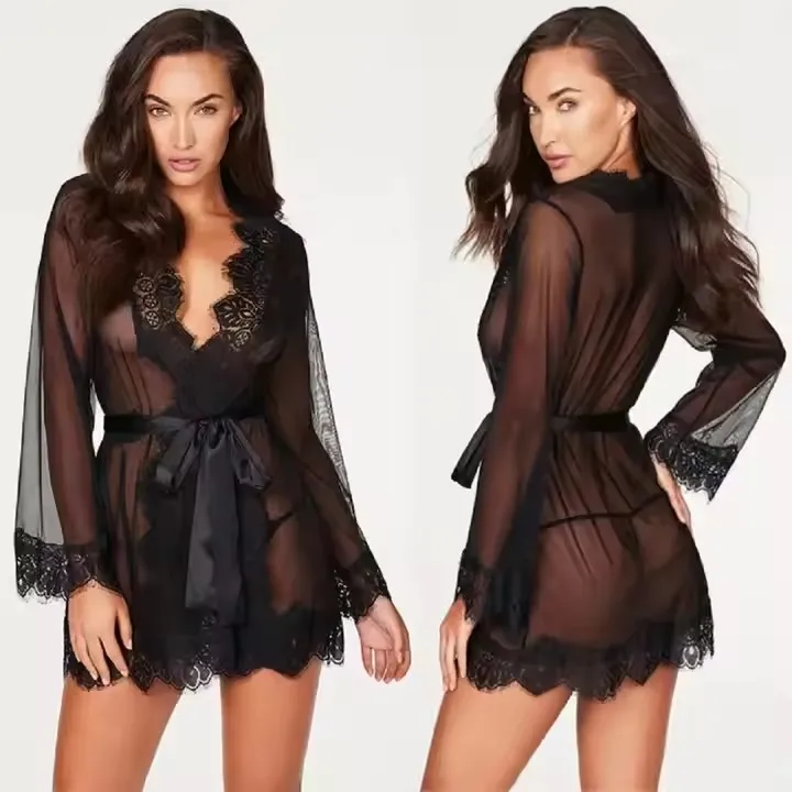 Sexy Lingerie Lace Nightdress Women Exotic Babydolls Transparent Dress Sexy Erotic Pajamas