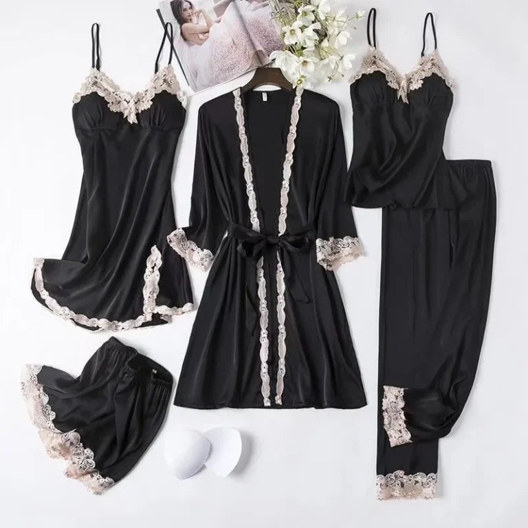 Sexy-Luxury-Satin-Nightgown-with-Floral-Lace-Breathable-Sleepwear-for-Women-Honeymoon-Gift