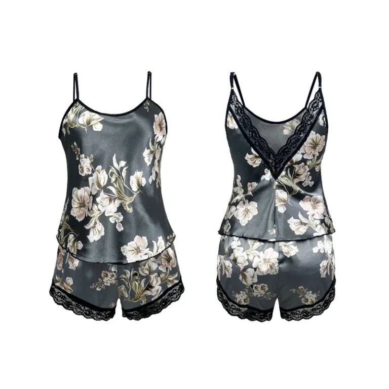 Sexy-Short-Pants-Nightgown-Set-Printed-Camisole-Two-Piece-Pajamas-Loungewear