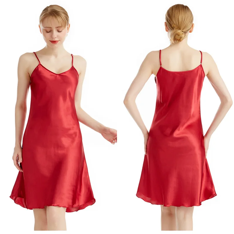 Sexy Silk Summer Breathable Women's Nightdress Pajamas