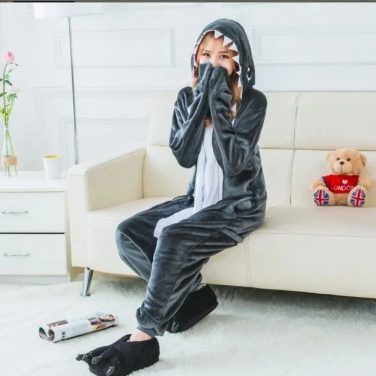Shark-Onesie-Pajamas-Adult-Cartoon-Flannel-Loungewear-Halloween-Cosplay-Funny-Animal-Costume
