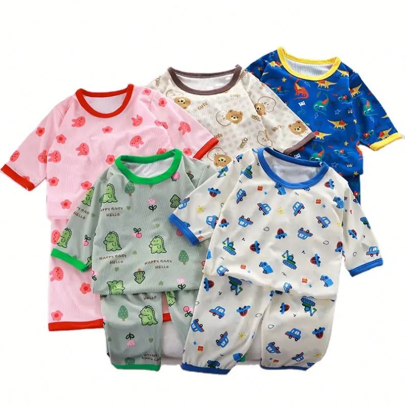Short Sleeve Cartoon Printing Toddler Kid Baby Girl Boy 2 Piece Outfits Summer Clothing Shorts Sets
