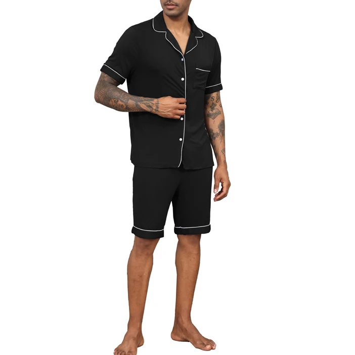 Short Sleeve Men's Sleepwear Set Mens Homewear Pajamas Loungewear Adult Pyjamas Model Soft Pajama Sets for Men