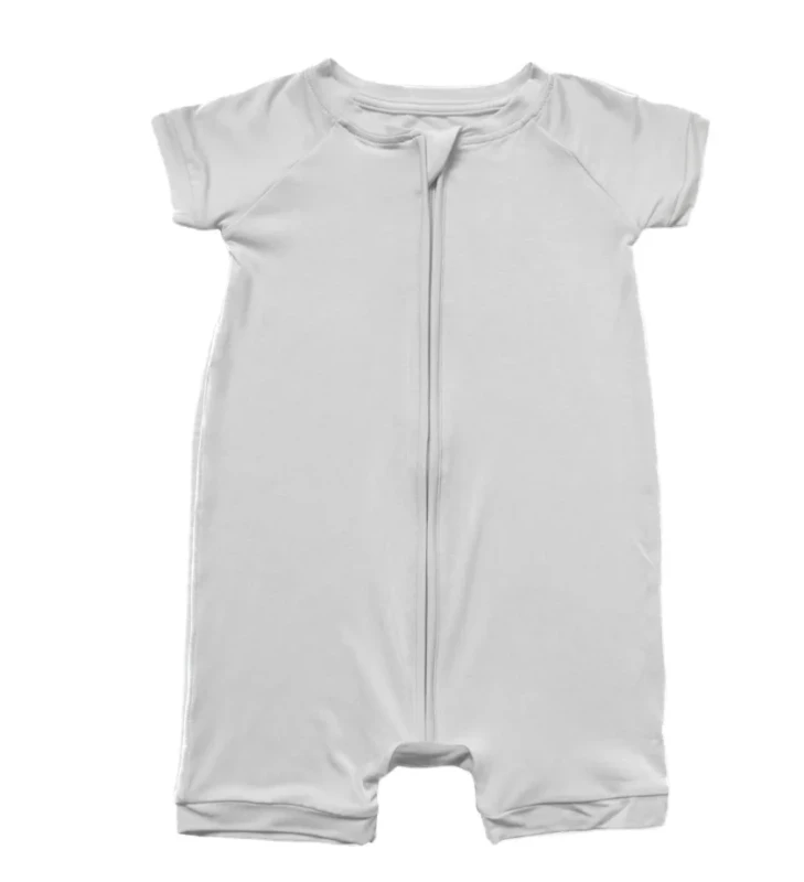 Short Sleeves Zipper Bamboo Baby Clothes Personalized Customization Baby Romper Sleepwear Pajamas Baby Pajamas