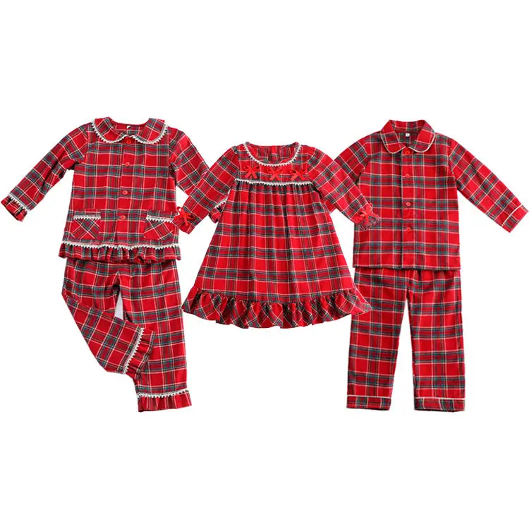 Sibling-Matching-PJS-Baby-Girls-Boys-Tartan-Family-Matching-Christmas-Pajama-Sets-Red-Gingham-Flannel-Pajamas