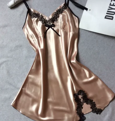 Silk Nightdress Low Price Home Cloth Women Sexy Lingerie Nightgown Dress