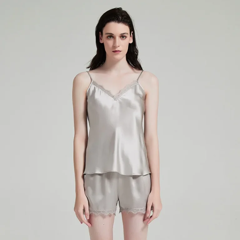 Silk-Pyjamas-Manufacturer-Silk-Spaghetti-Strap-Lace-Camisole-Set-19-Momme-Silk-Satin-for-Woman-Ladies