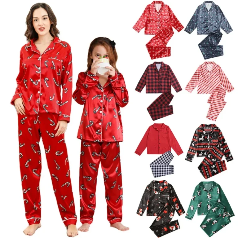 Silk-Satin-Mommy-and-Me-Sets-2pcs-Christmas-Pyjamas-Mom-and-Daughter-Matching-Christmas-Pajamas-for-Family