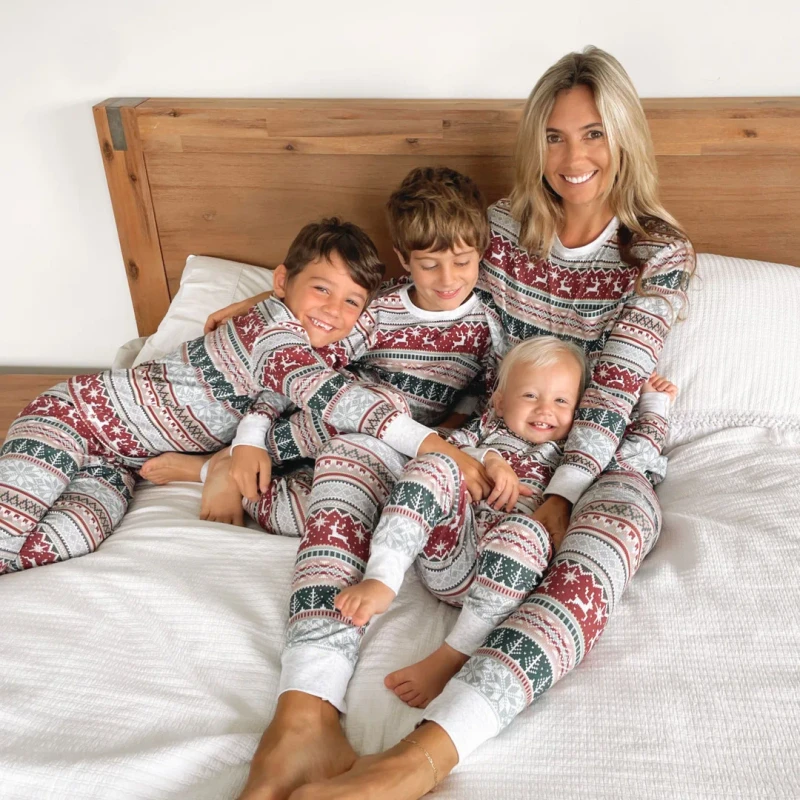 Sleepwear Blouse & Pants Winter PJs Matching Family Bamboo Viscose Pajamas Christmas Pyjamas