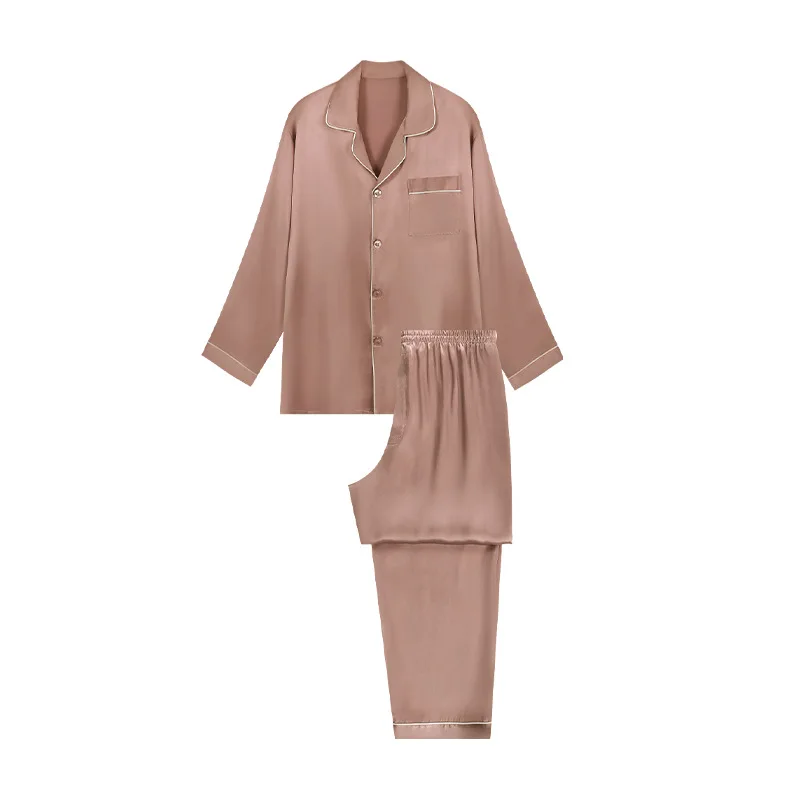 Sleepwear Silk 100% Pure Pajamas Sets Long Sleeves Silk Pajamas Men Sleepwear Sets