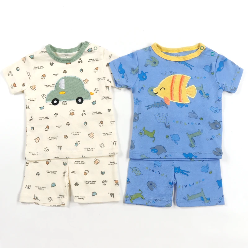 Sleepwear for Kids Girl for Summer Baby Boy Clothes Short Sleeve Cartoon Printed Casual Wear Kids Cotton Pajama Sets
