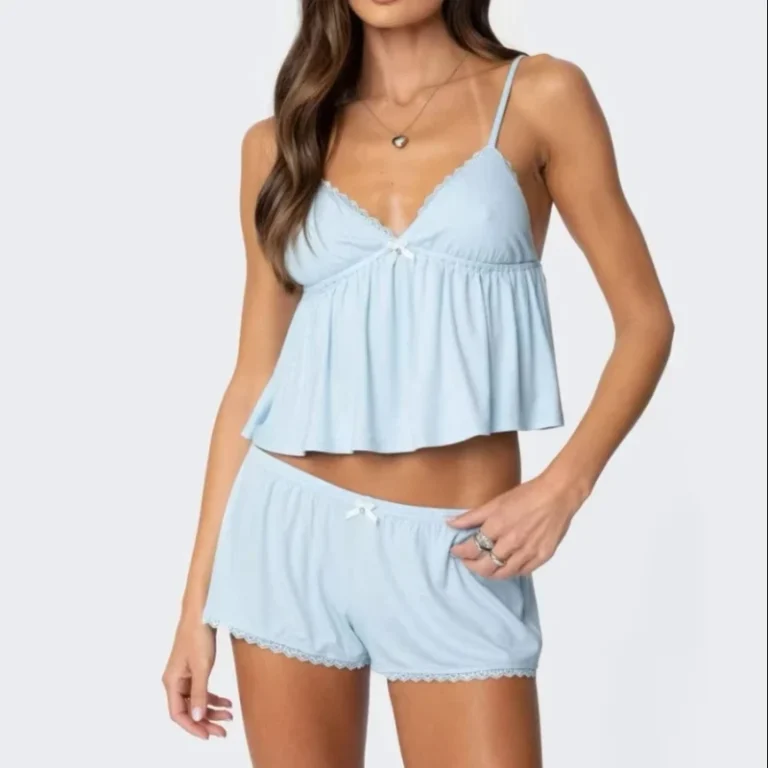 Sling-Top-Shorts-PJ-Set-Women-Camisoles-2-Piece-Solid-Summer-Women-Sleepwear