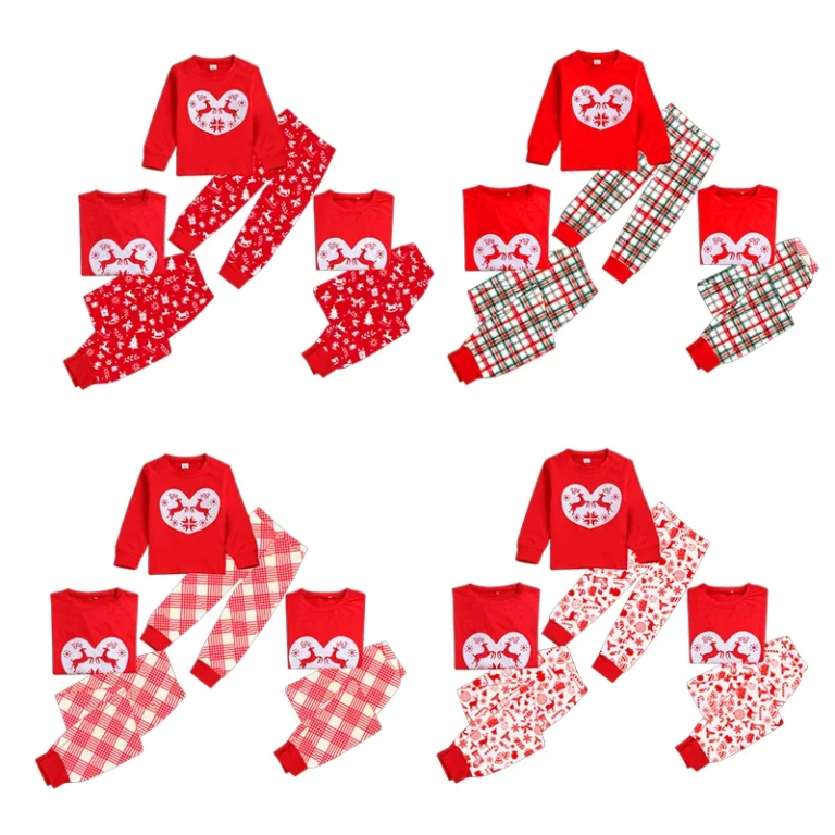Soft-Breathable-Bamboo-Family-Matching-Christmas-Reindeer-Heart-Print-Long-Sleeve-Pullover-Pajama-Sets-for-Christmas-Season