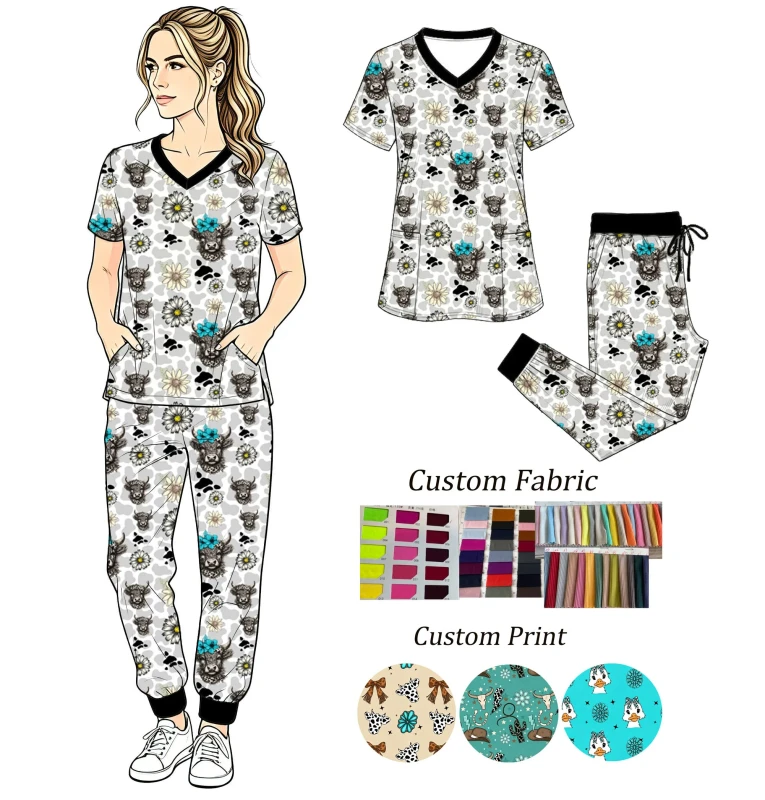Soft-Breathable-Women-Bamboo-Pajamas-Set-V-neck-T-shirt-and-Joggers-Adult-Loungewear-Outfits