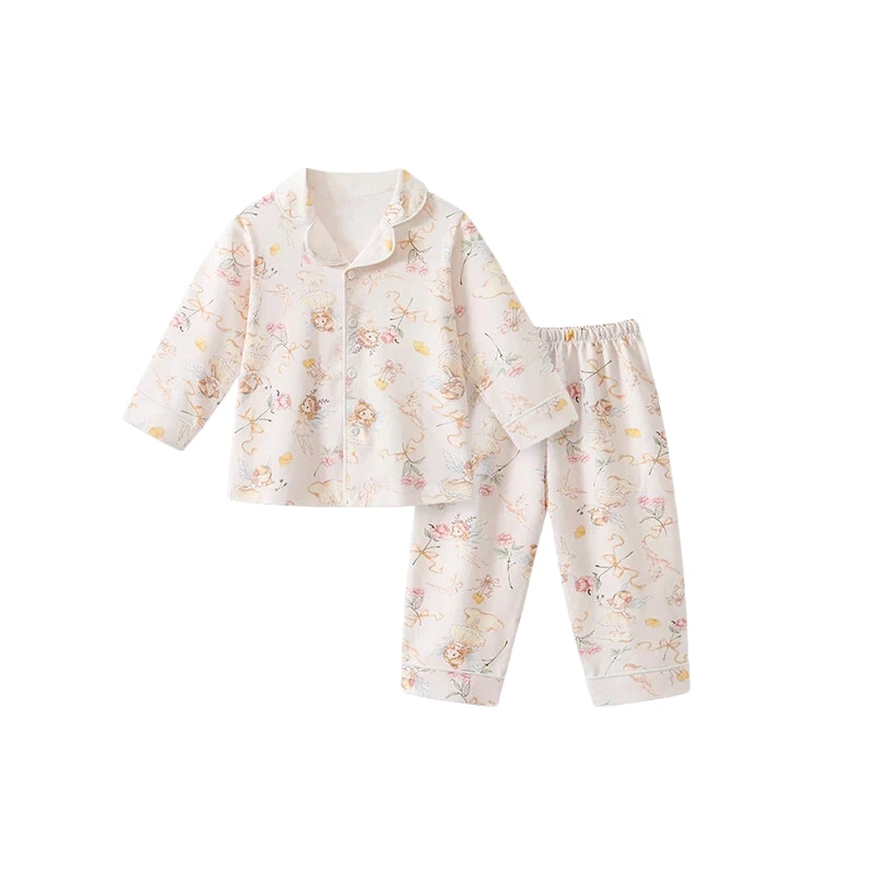 Soft Cotton Baby Girls Pajama Set Breathable Waterproof Anti Bacterial Infants Toddlers Sleepwear OEM ODM Customizable Ready