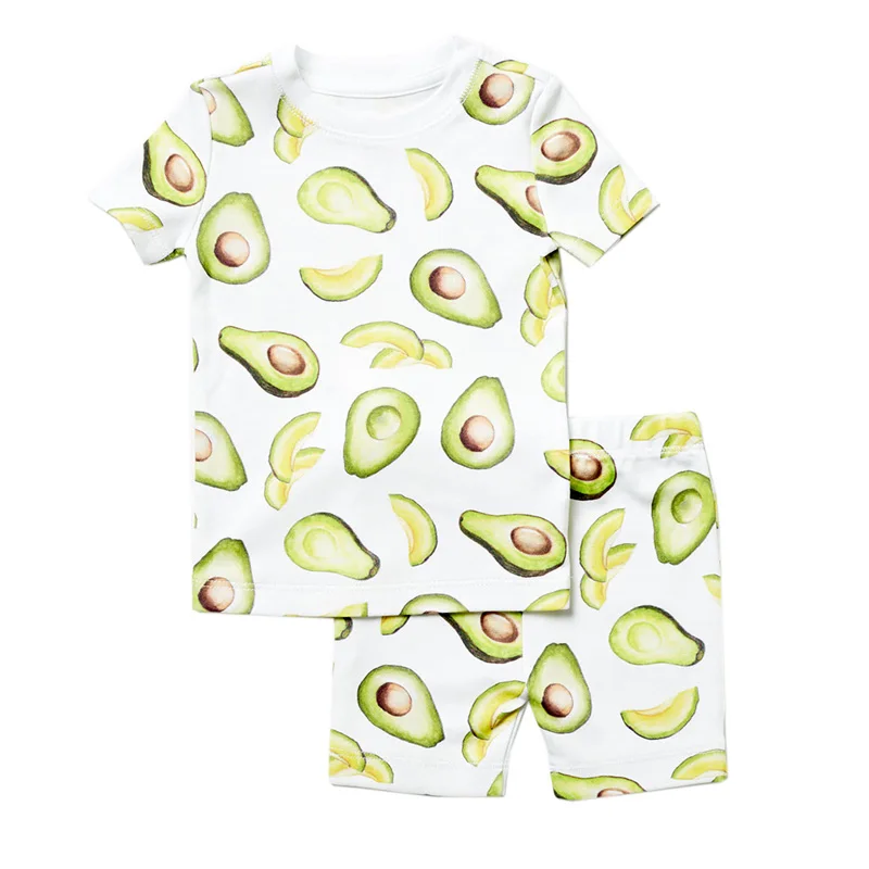 Soft Rayon Top Sweatshirt Short Pants Kids Sleepwear Infant Toddler Two Piece Pajamas Set