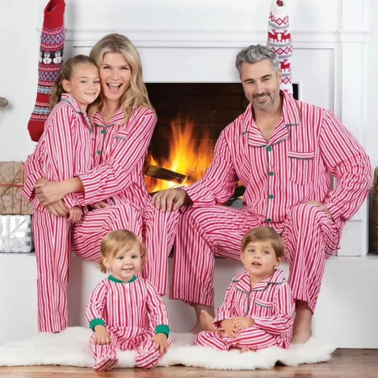 Soft-Striped-Button-Christmas-Outfits-Long-Sleeve-Parent-Child-Home-Wear-Turn-Down-Collar-Christmas-Family-Pajamas-Sets